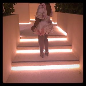 White floral mini dress